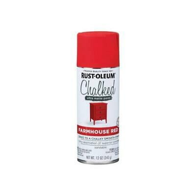 2Pc Rust-Oleum 329193 Chalked Ultra Matte Paint, Farmhouse Red, 12"