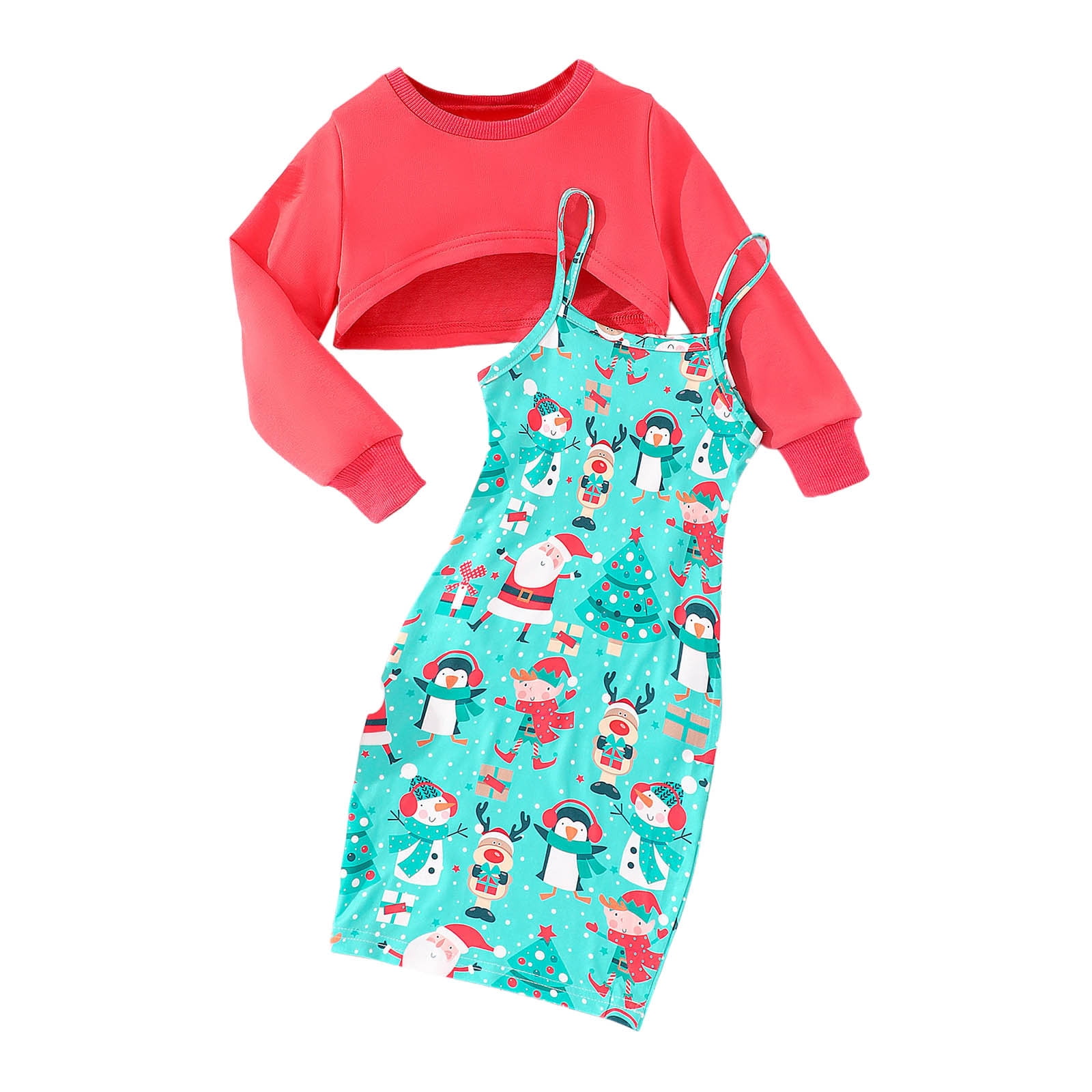 2Pc Sets for Toddler Girls Kid'S Girls Fall Winter Solid Color Pullover