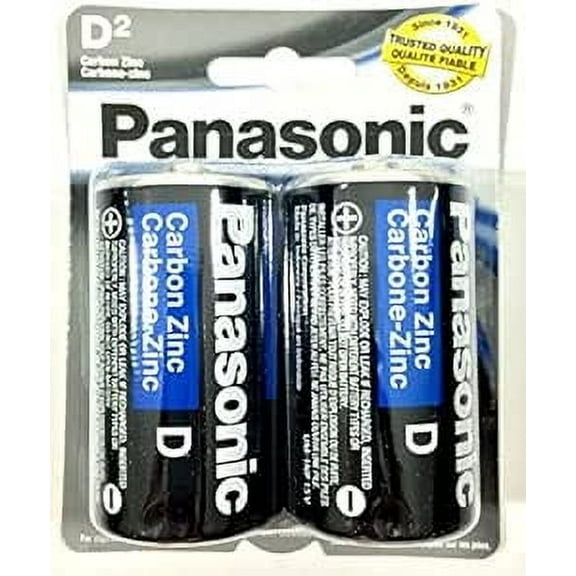 2Pc Size D Panasonic Batteries Super Heavy Duty Power Zinc Carbon