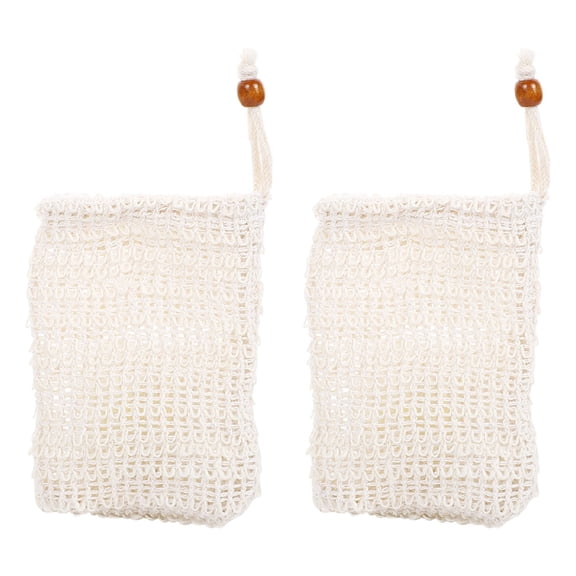 2Pc Soap Exfoliating Foaming Mesh Bag, Bath Soap Bubble Net Pouch, Body Wash Foam Producing Soap Sack, Hanging Exfoliator Soap Mesh Holder, Shower Soap Bubble Foaming Net Bag