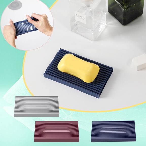 2Pc Soap Holder 2Pcs Soap Box Soap Bar Holder Soap Self Drain Dish for Bathroom Shower Vanity Sink Bathroom Products