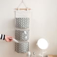 thumbnail image 1 of 2Pc Storage Bag 3 Grids Wall Hanging Storage Bag Organizer Toys Container Decor Pocket Pouch 2Pc, 1 of 9