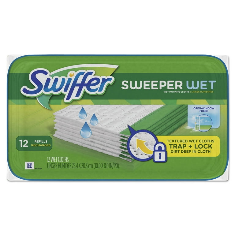 Wet Refill Cloths, 10 x 8, Open Window Fresh, Cloth, White, 12/Tub Wet Refill Cloths, 10 x 8, Open Window Fresh, Cloth, White, 12/Tub
