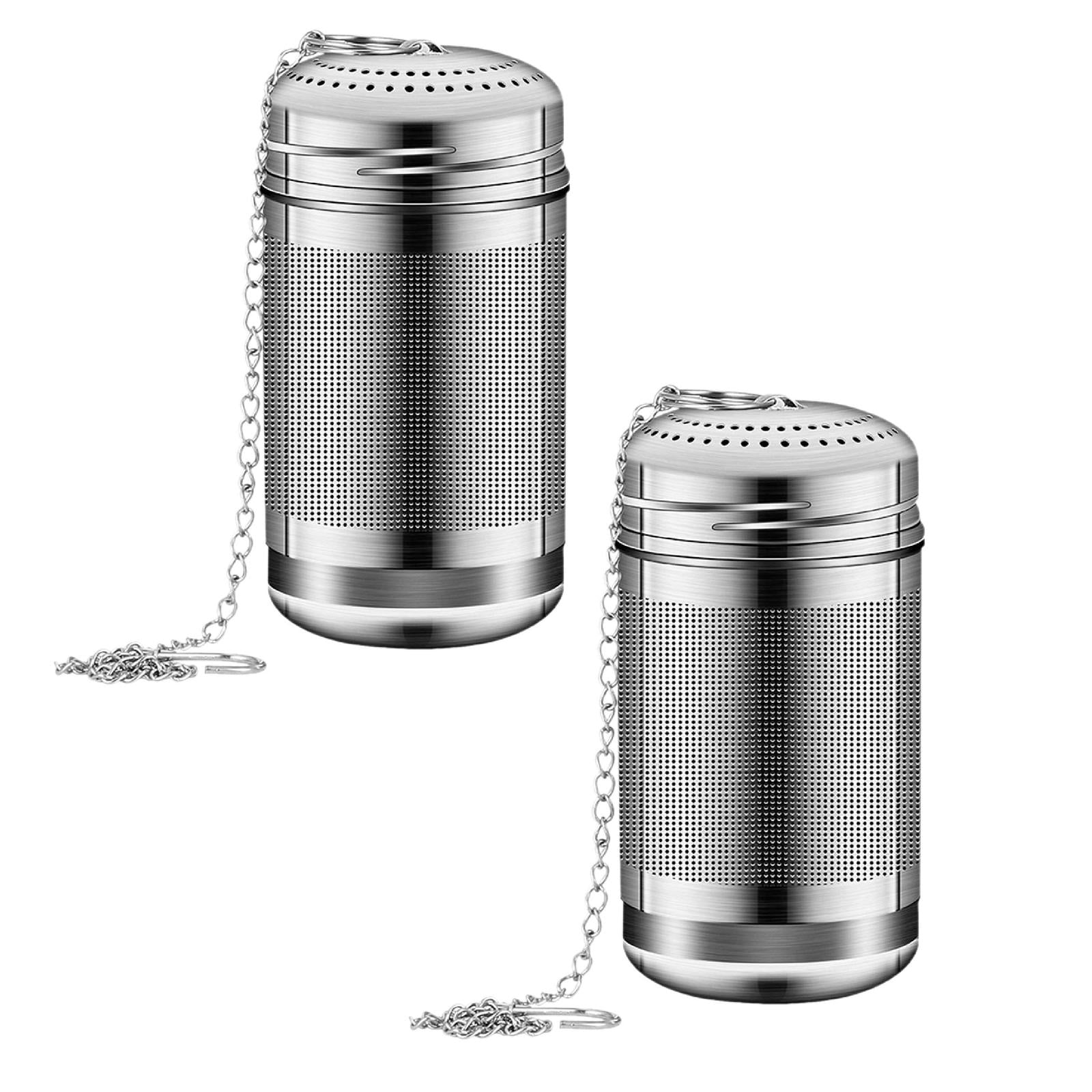2 Pcs Stainless Steel Tea Strainers - Fine Mesh Infuser For Loose Leaf Tea, Small & Large With Chain