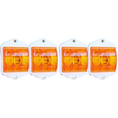 2Pc Trailer Rv Marker Led Light Clearance Light Blue, 2x2 Inch Led Bubble 24V Rectangular Led Side Marker Light Trailer Lights For Boat Trailer Rv Trucks Bus Universal Side Marker