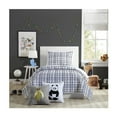 thumbnail image 1 of 2Pc Twin Marquis Reversible Kids' Quilt Set Charcoal: Boys Bedding, Classic Plaid, Twin Bedding Set, 1 of 4