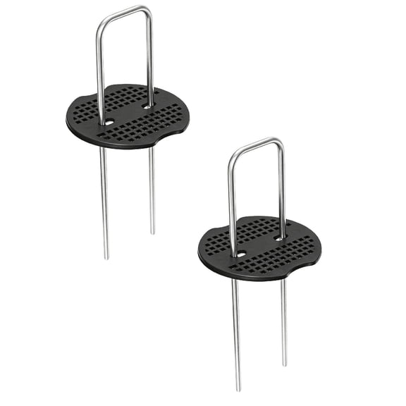 2Pc U-Shaped Ground Stakes with Washers – Galvanized Angled Mulch Film Stakes for Securing Weed Control Fabric, Netting & Ground Sheets, Spring Gardening Essential