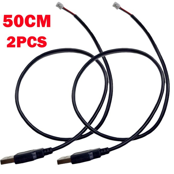2Pc USB Power Adpater Cable 50cm Length 2 Pin USB Cabel to PH 2.0 Connector HOT
