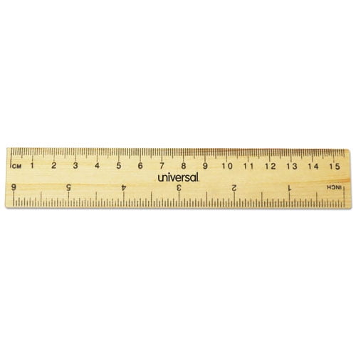 Flat Wood Ruler, Standard/Metric, 6 Flat Wood Ruler, Standard/Metric, 6