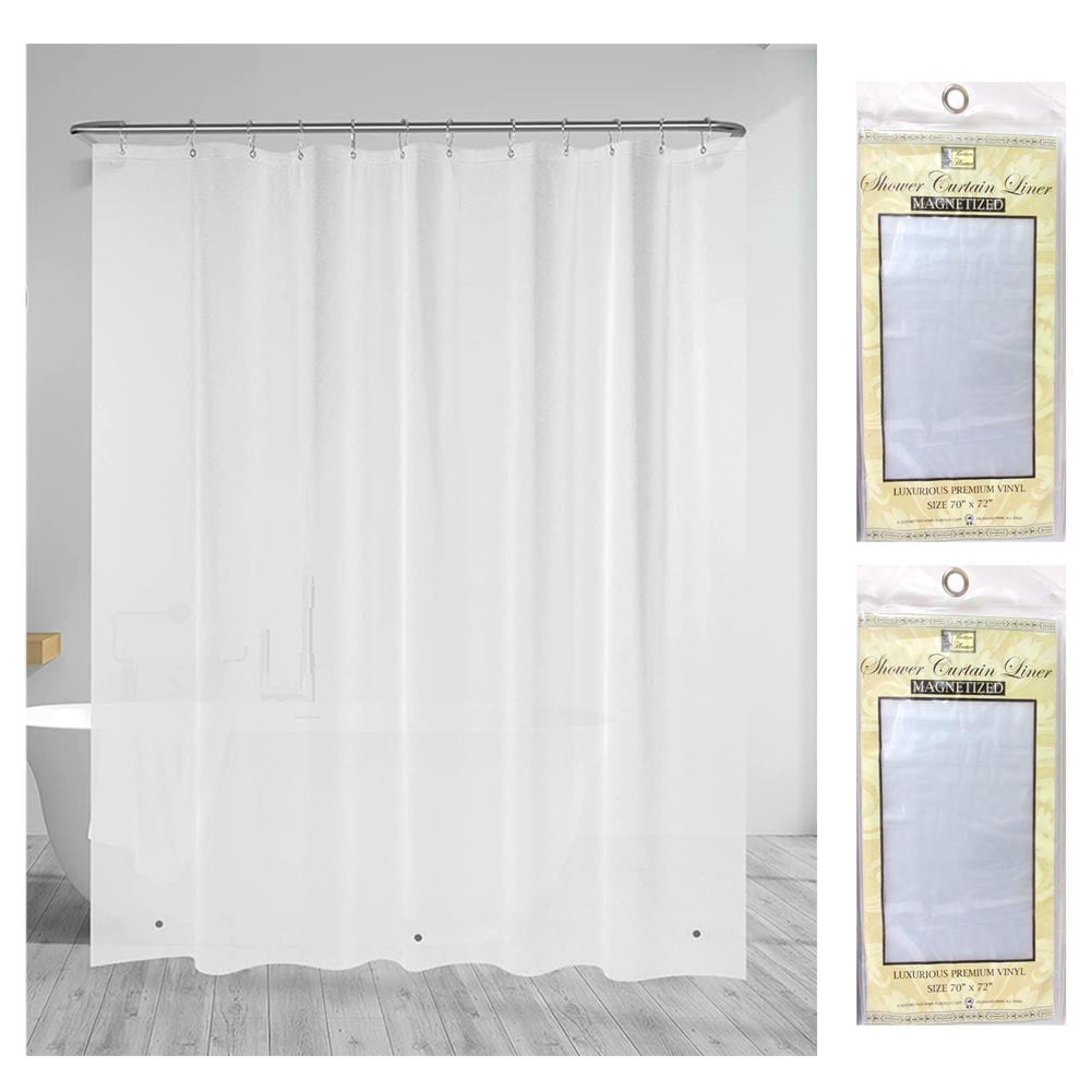 Better Home Plastics 2Pc Vinyl Shower Curtain Liners, Frosted Clear