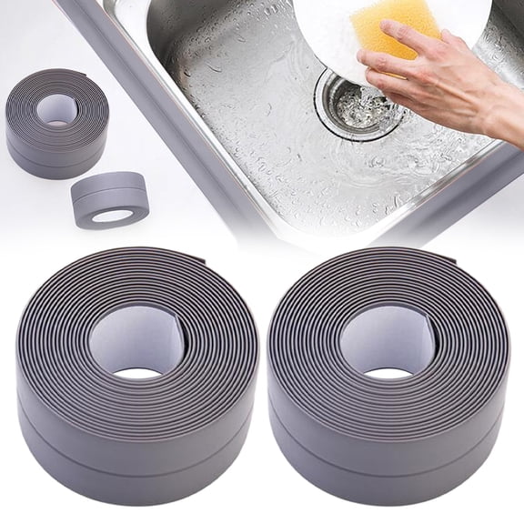 2Pc Waterproof Gap Filler, Sealant Tape for Bathroom, Self Adhesive Protector for Edges, Caulking Tape for Countertops, Bathtub Edge Protector Tape, Adhesive Strip for Sealing, Waterproof Caulk Tape