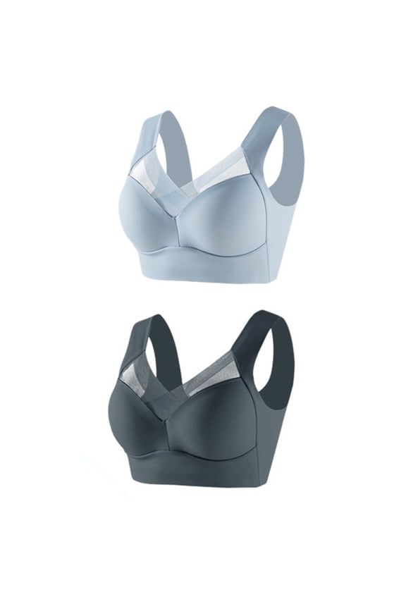 2Pc Women's Large Strapless Lace Tank Top Underwear Thin Side Fold Side Gather Adjustable Bra