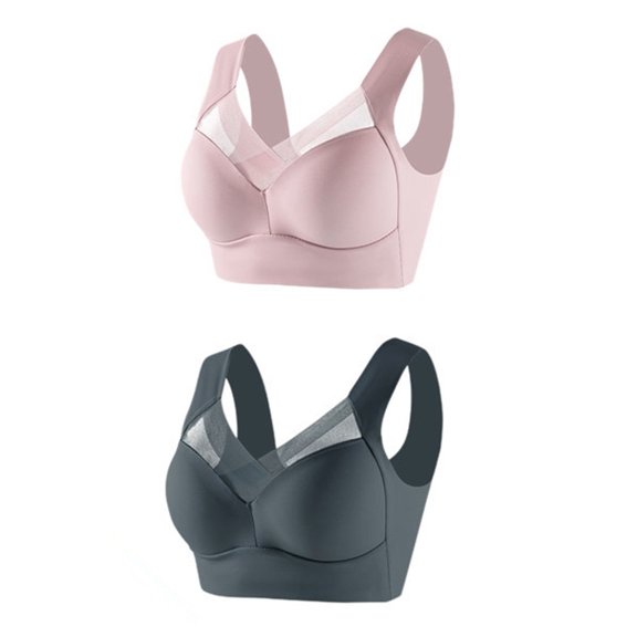 2Pc Women's Large Strapless Lace Tank Top Underwear Thin Side Fold Side Gather Adjustable Bra