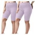 thumbnail image 1 of 2Pc Women's Plus Size Elastic Waist Workout Running Active Solid Biker Shorts, 1 of 7