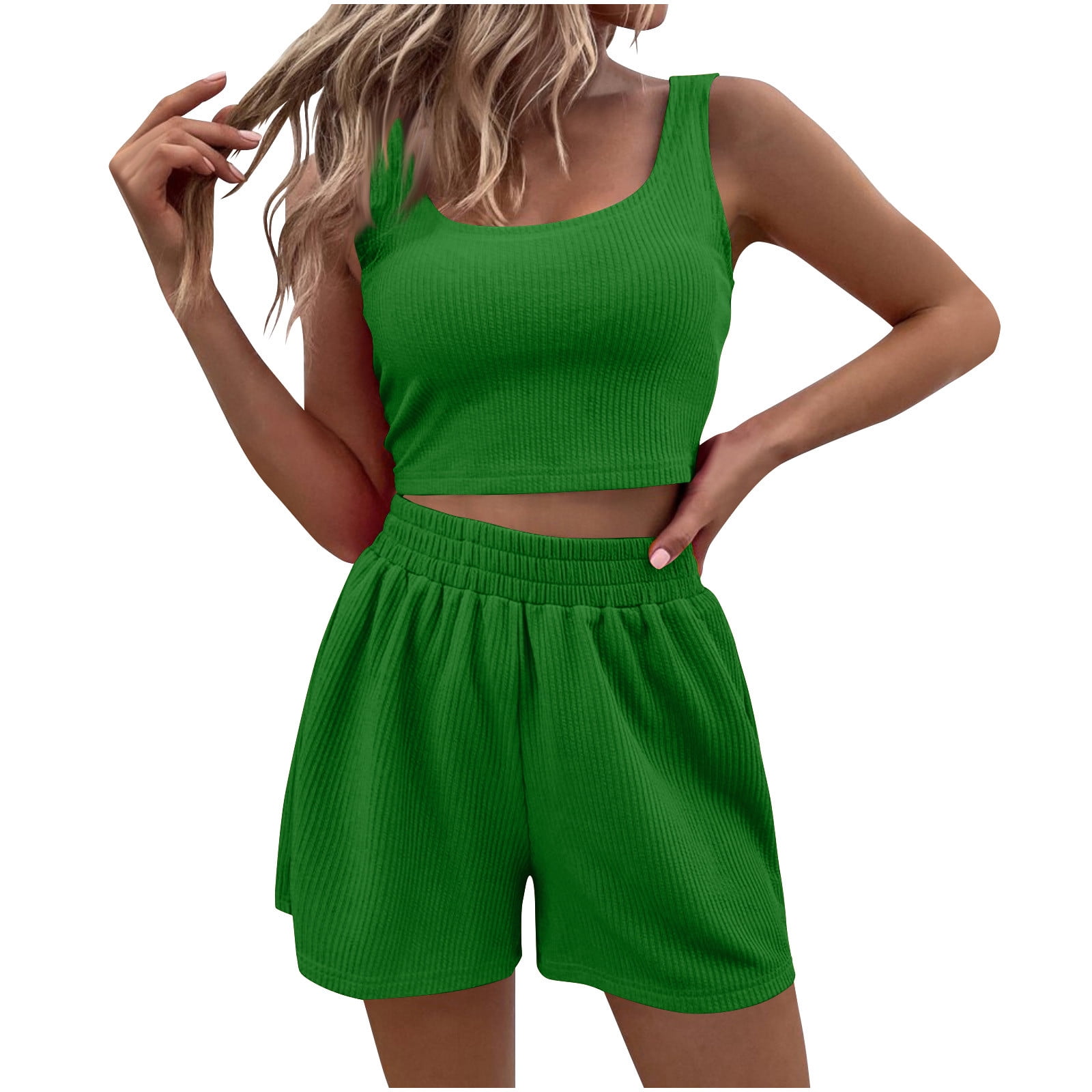Ribbed Tank Top Shorts Home Women's Suit main image 0