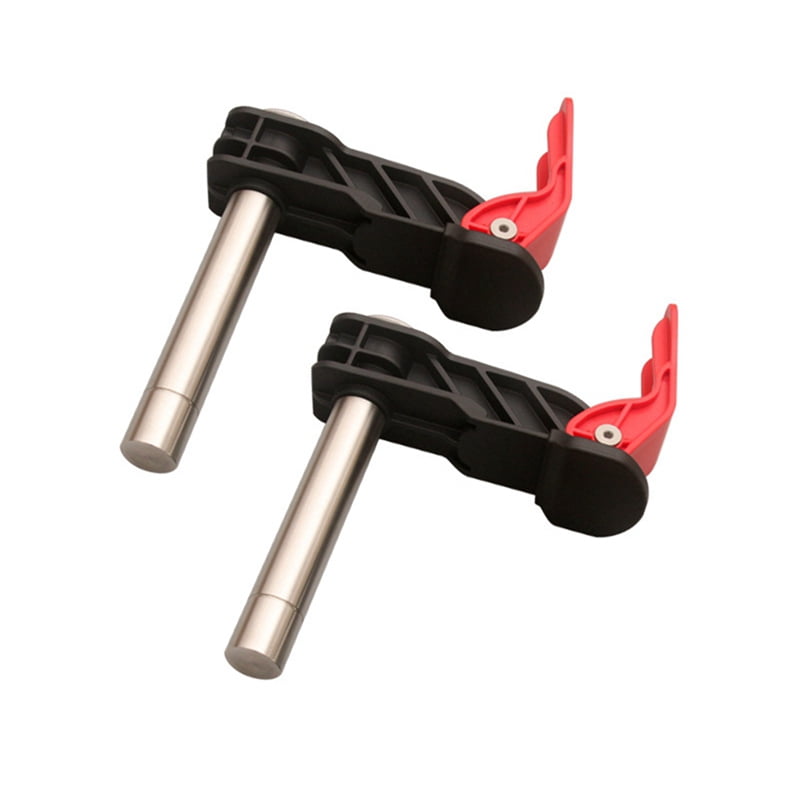 2-Pack Ratchet Bench Dog Clamp – 20mm Adjustable, Multi-Angle Holdfast For Woodworking, Workbench Hold Down Clip, Red & Silver