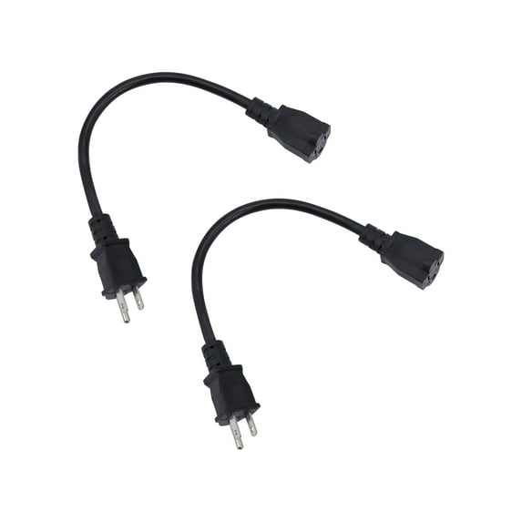 2Pck Power Extension Cord 3Ft 16AWG Outdoor Extension Cable Heavy Duty Power Cord Extension with 3 Prong Grounded 16/3 SJTW 125V 13A 1625W Power Cable for Indoor Outdoor UL Listed