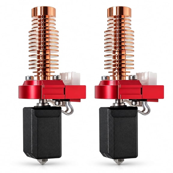 2Pcs 0.4mm Ceramic Hotend: Upgraded AD5M Nozzle Kit Extruder Printhead for Flashforge Adventurer 5M/5M Pro, 280C Ceramic Heater Hotend, Red Copper Heatsink