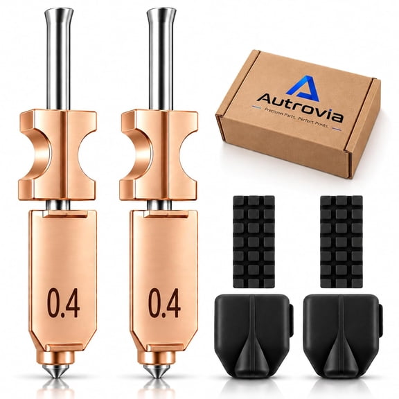 2Pcs 0.4mm Nozzle for FLASHFORGE AD5X, All Metal 3D Printer Nozzle Assembly, High Temperature Hotend Replacement Compatible with PLA ABS PETG TPU PP PC Nylon, 6 Accessories