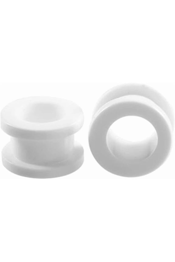 2Pcs 0 Gauge Earrings Surgical Steel, Ear Gauges for Men White Hoop Earring Gauges Plugs[r366]