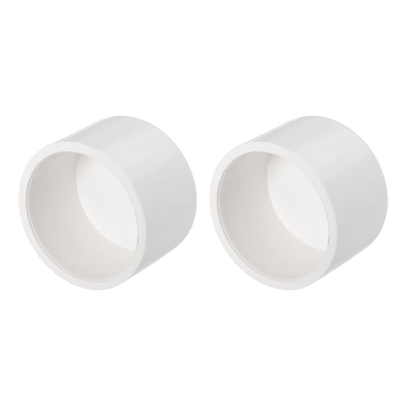 2Pcs 1 1/2" PVC External End Cap Fitting, SCH40 Furniture Grade PVC Pipe Plug Adapter, Pipe Cover Fittings for DIY Project, Irrigation System, Plumbing Framework, Garden Structures