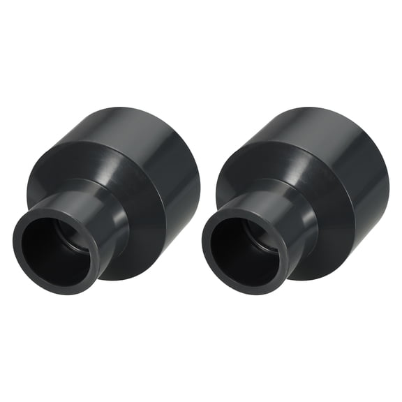 2Pcs 1 1/2"x3/4" PVC Reducer Pipe Coupling Fitting, SCH80 (SOCxSOC) Furniture Grade PVC Slip Socket Connectors, Straight Pressure Pipe Fittings for Home Use, Irrigation, Black