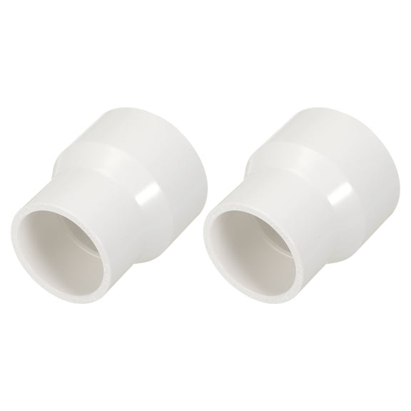 2Pcs 1 1/4"x1" PVC Reducer Pipe Coupling Fitting, SCH40 (SOCxSOC) Furniture Grade PVC Slip Socket Connectors, Straight Pressure Pipe Fittings for Home Use, Irrigation, White