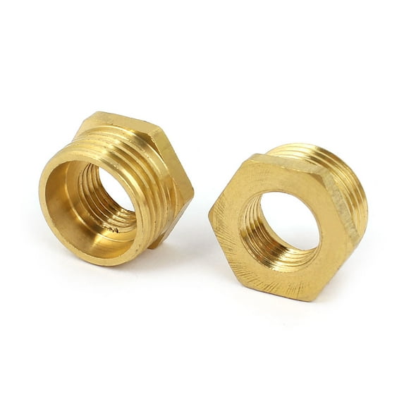 2Pcs 1/2 BSP x 1/4 BSP Male to Female Thread Hex Bushing Pipe Connector