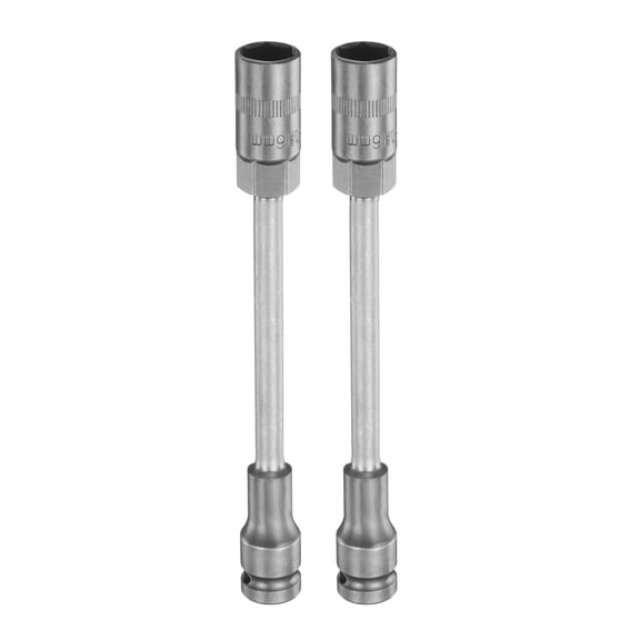 2Pcs 1/2" Drive 16mm Thin Wall 6 Point Impact Socket 8" Long CR-V Steel