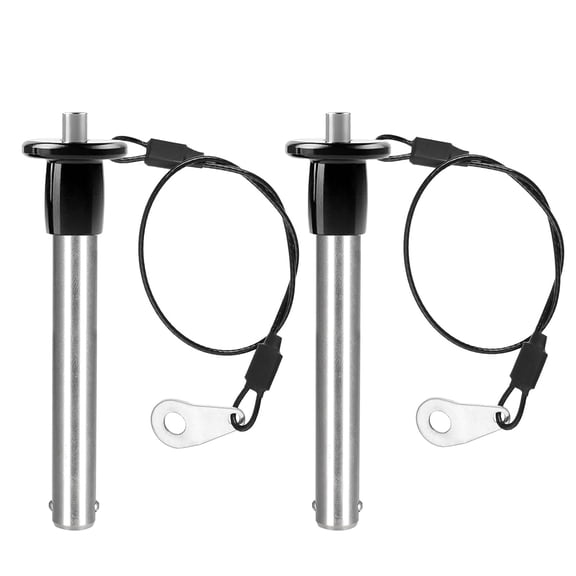 2Pcs 1/2" x 3" Quick Release Pin with Lanyard, 304 Marine Grade Stainless Steel Ball Lock Pin with Push Button, Quick Release Dowel Pin for Boat Bimini Top, Deck Hinge & Gym Equipment