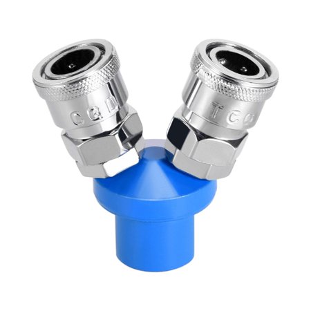 2Pcs 1/4" G Thread 2Ways Air Hose Quick Coupler Pass Air Hose Coupling Tool
