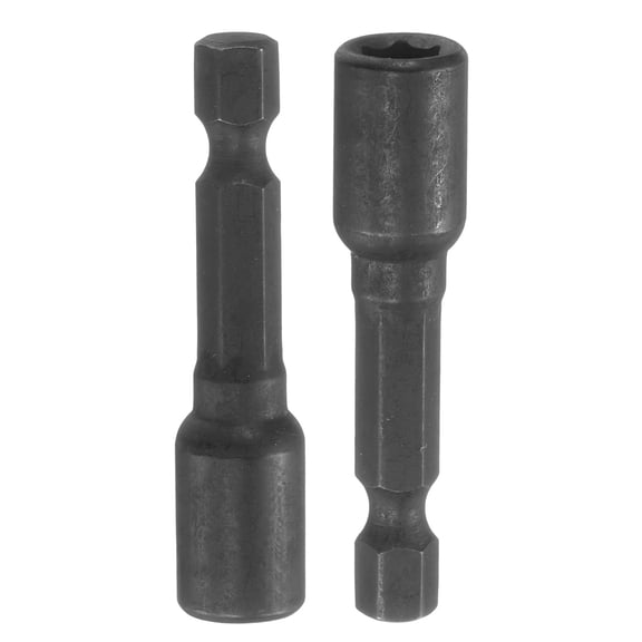 2Pcs 1/4" Hex Shank 6mm Magnetic Hex Socket 48mm Length, CR-V Steel Quick-Release Impact Driver Socket Wrench Screw for Impact Drill Power Nut Setter