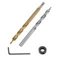 thumbnail image 1 of 2Pcs 1/4 Inch Hex Shank Pocket Hole Drill Bit + 3/8(9.5Mm)Replacement Twist Step With Depth Stop Collar For Manual Jig System Guide Tools Kit, 1 of 9