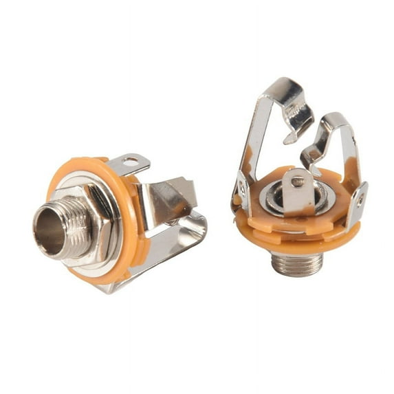 2Pcs 1/4 inch 6.35Mm Stereo Input Jack Plug Socket For Electric Guitar Bass, Guitar Pickup Output Jack, Guitar Parts