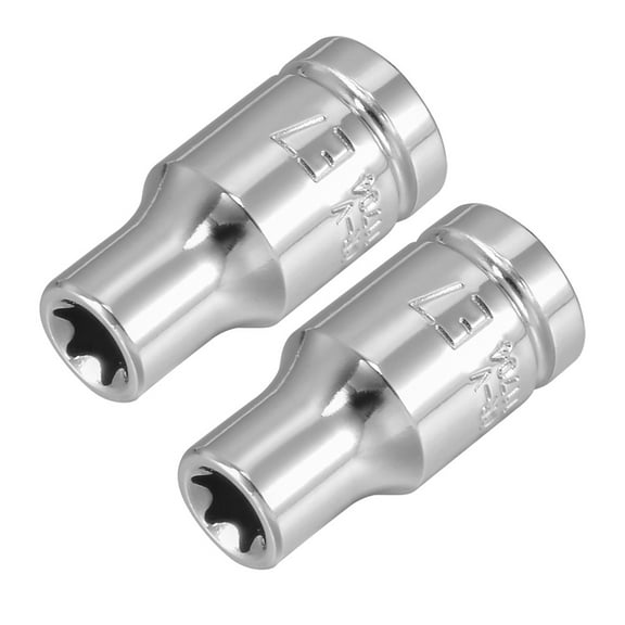 2Pcs 1/4-inch Drive E7 Torx Shallow Socket, Cr-V Steel