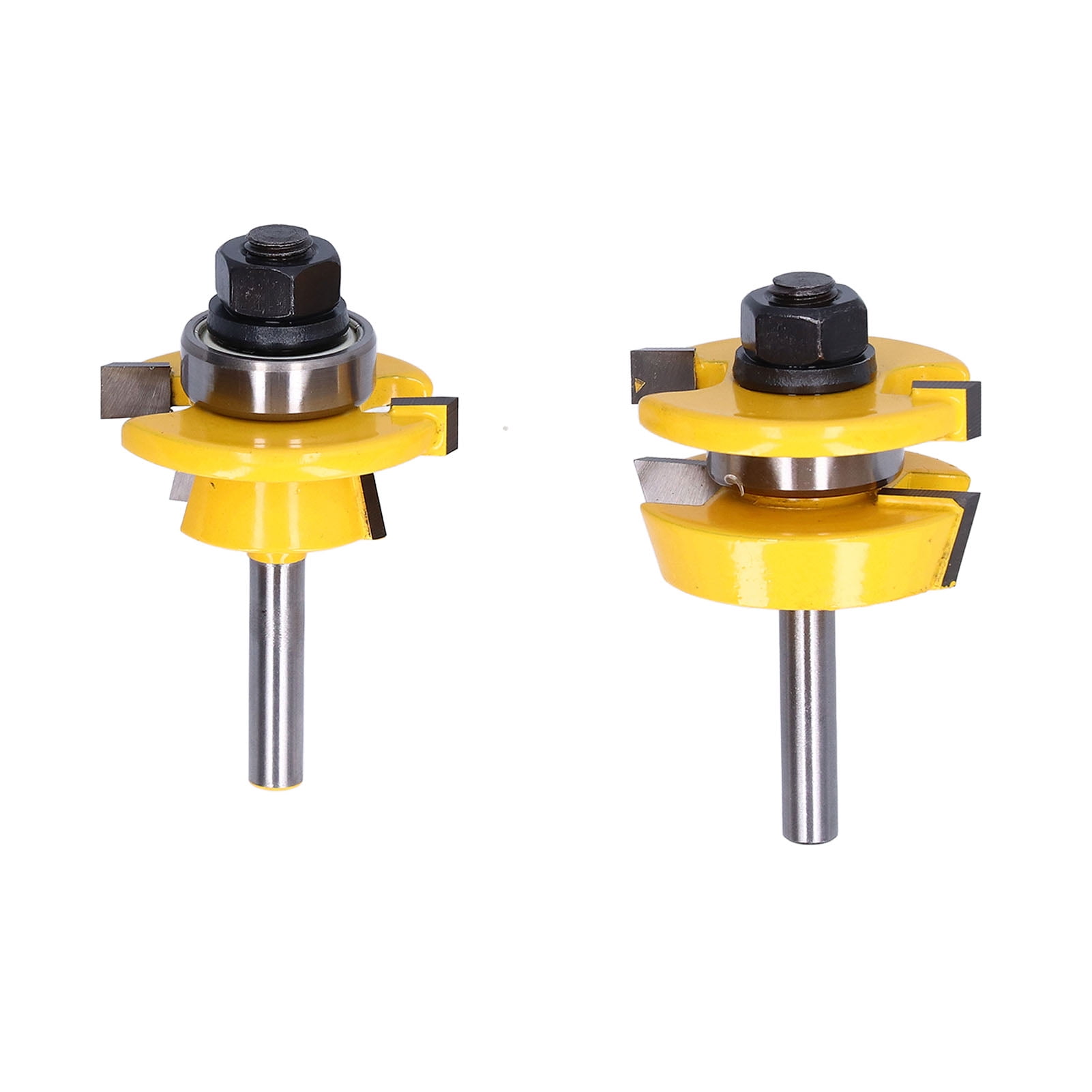 2Pcs 1/4in Shank Tungsten Carbide HighSpeed Steel Flush Trim Router