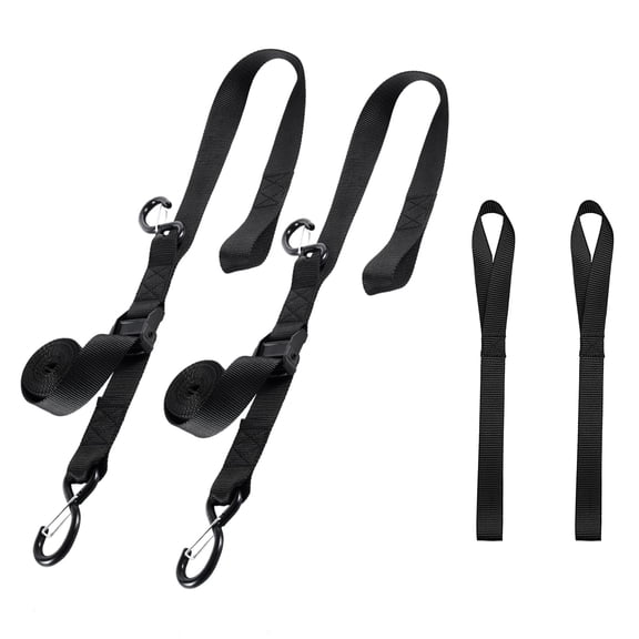 2Pcs (1.5" x 8Ft) Cam Buckle Tie Down Straps with S Hook and Soft Loops for Boat, Kayak, Truck, Trailer, Car Secure Straps,Motorcycle Handlebar Tie Down Straps, Dirt Bike Straps