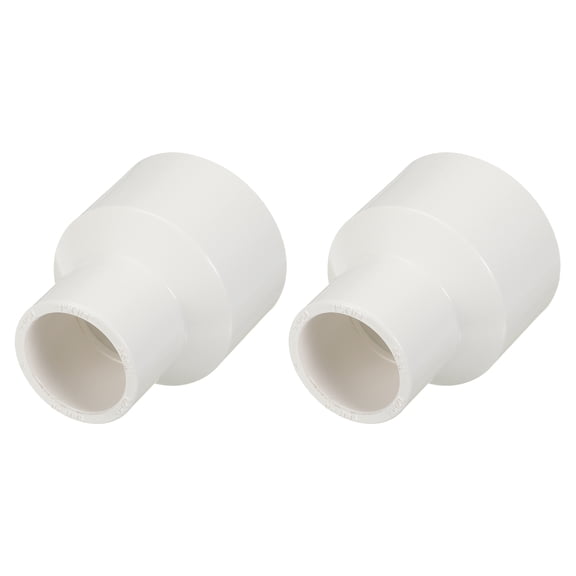 2Pcs 1"x1/2" PVC Reducer Pipe Coupling Fitting, SCH40 (SOCxSOC) Furniture Grade PVC Slip Socket Connectors, Straight Pressure Pipe Fittings for Home Use, Irrigation, White