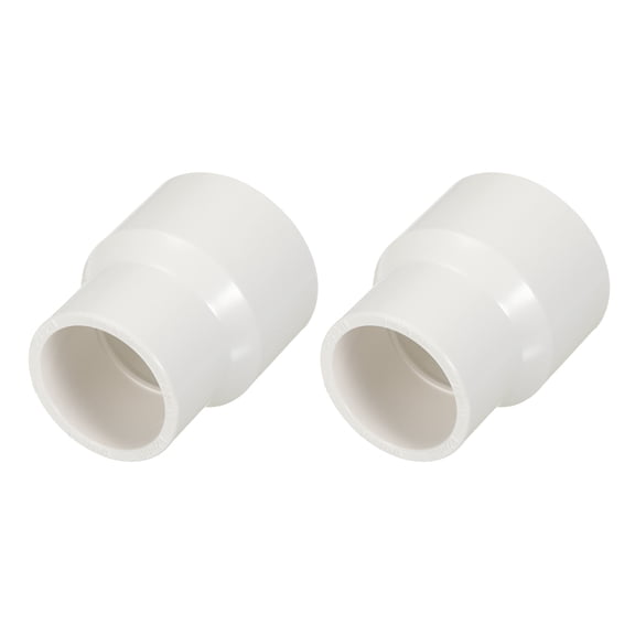 2Pcs 1"x3/4" PVC Reducer Pipe Coupling Fitting, SCH40 (SOCxSOC) Furniture Grade PVC Slip Socket Connectors, Straight Pressure Pipe Fittings for Home Use, Irrigation, White