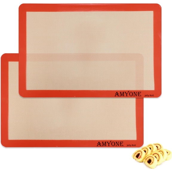 2Pcs 10×15in Non-stick Silicone Baking Mat for Jelly Roll Pan