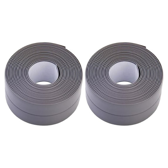 2Pcs 10.5FT Caulk Tape, Waterproof Caulking Tape, Self Adhesive Toilet Caulking Sealant, Toilet Seal, Toilet Sealer Around Toilet Base, Caulk Tape for Toilet, Bathroom, Bathtub Wall(Grey,126x0.8")