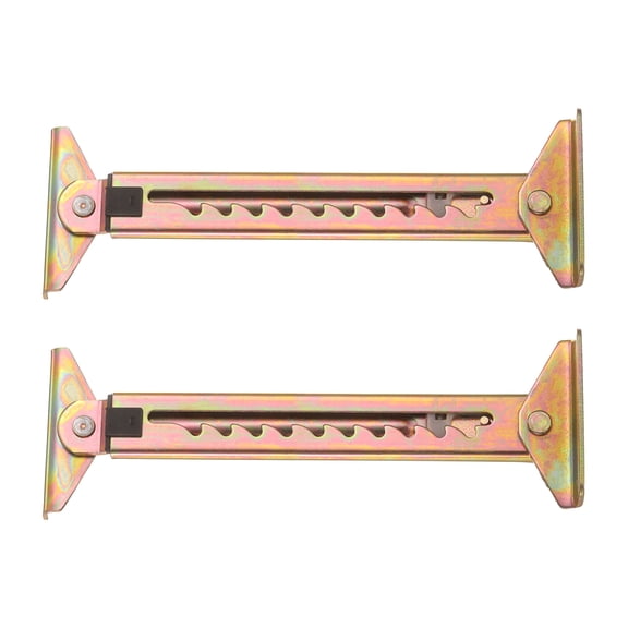 2Pcs 10-Gear Adjustable Lifting Bracket, Adjustable Angle Hinge Lift Rod Mechanism for Sofa Bed Massage Table Cabinet Wardrobe, Triangle Double End Color Zinc