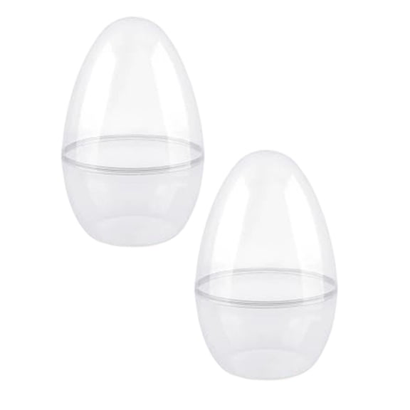 2Pcs 10 Inch Clear Easter Eggs Easter Eggs Large Fillable Transparent Easter Eggs Empty for Egg Hunt Easter Food Storage Home Decor Happy 2026!