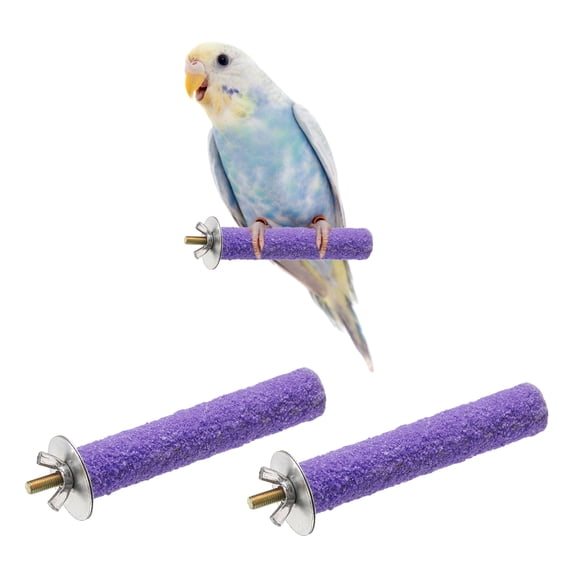 2Pcs 10 x 1.8 cm (L x W) Wood Perch Stand Colorful Paw Grinding Stick, Purple