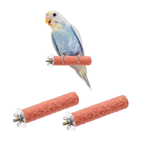 2Pcs 10 x 2 cm (L x W) Wood Perch Stand Colorful Paw Grinding Stick, Orange