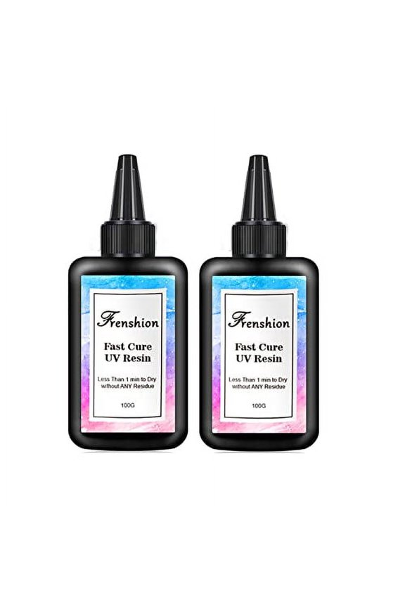 2Pcs 100G Lastest UV Hard Resin,Fastest Curing, Zero Yellewing Super Transparency Resin, Ultraviolet Solar UV Resin for Jewelry Making Casting & Coating,Craft DIY