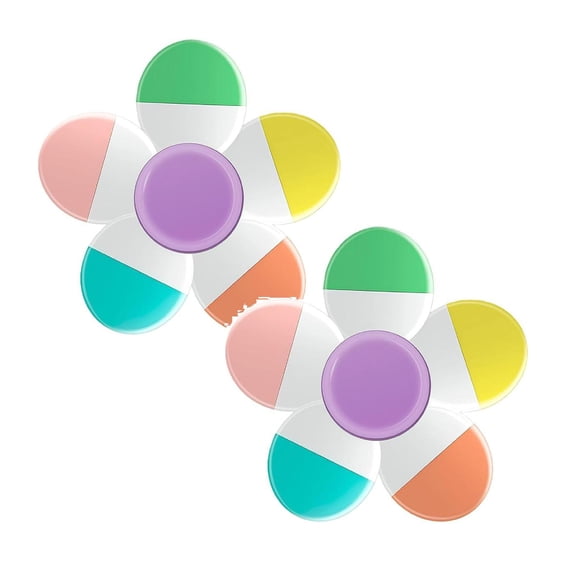 2Pcs 100Ml Multicolor Mini Highlighters, Cute 5-In-1 Petals Flower Shape Highlighter Pen, Fluorescent Watercolor Cartoon Markers Set For Arts Crafts Note Taking Color Coding Journaling (Multicolor)