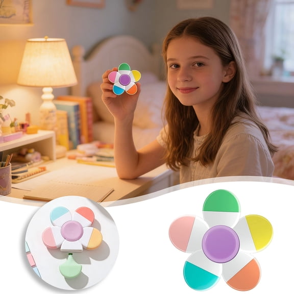 2Pcs 100Ml Multicolor Mini Highlighters, Cute 5-In-1 Petals Flower Shape Highlighter Pen, Fluorescent Watercolor Cartoon Markers Set For Arts Crafts Note Taking Color Coding Journaling Happy 2026!