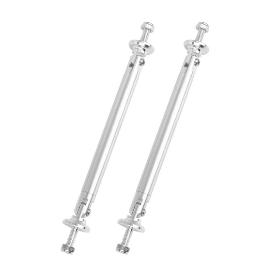 2Pcs 100mm Universal Adjustable Front Bumper Lever Support Rod Silver Tone for Car