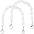 thumbnail image 1 of 2Pcs 10Inch Plastic Imitation Rose-shaped Pearl Beaded Bag Handles for DIY Accessory Handbag Purse Chain Replacement White, 1 of 7